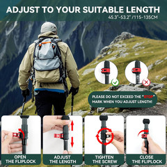 Carbon Fiber Trekking Poles – Lightweight Collapsible Hiking Poles, 2 PCS Nordic