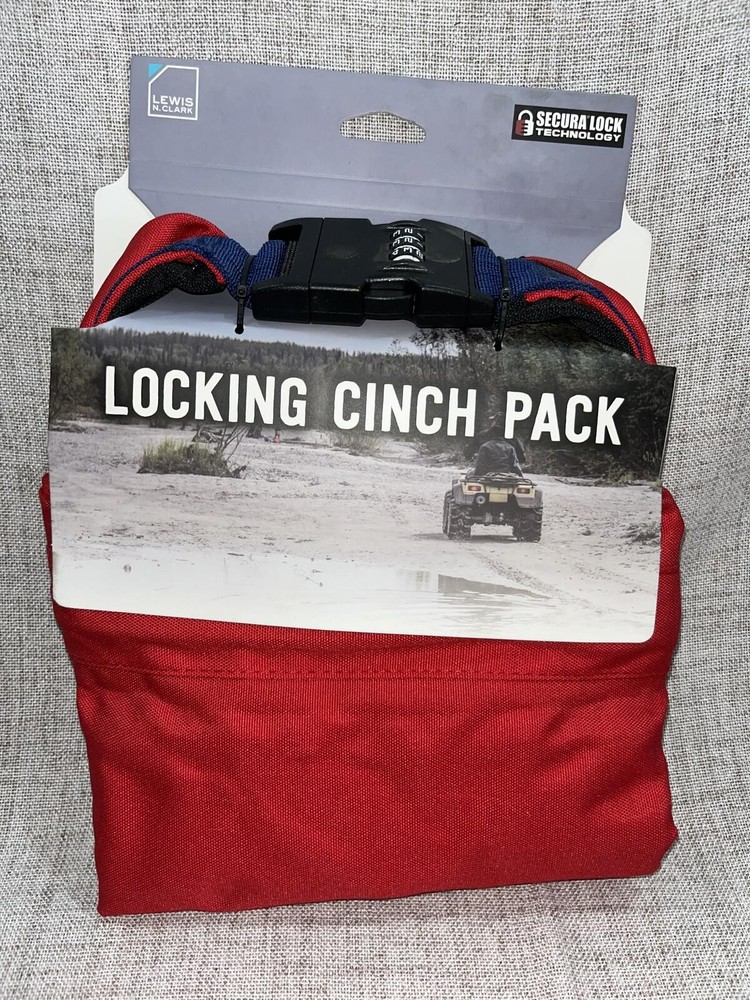 Lewis N Clark Locking Cinch Pack NWT Red Hiking Camping Vanlife Pool