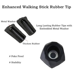 Replacement Rubber Tips for Walking Sticks, Trekking 6pcs Walking Stick Tips