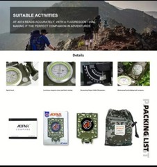AOFAR AF-4074 Military Compass for Hiking,Lensatic Sighting Camouflage NEW
