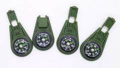 Compass Zipper Pull Liguid Filled Forest Green 4 Pieces For Jackets,Backpacks