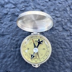 Vintage PIC Brass Compass – With Lock and Direction Arrow – Made in Germany