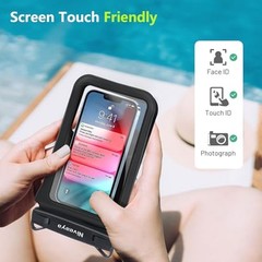 Double Space Waterproof Phone Pouch – 2 Pack, Medium 8.3″ Black+ Black