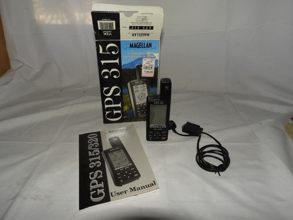 Magellan GPS 315 Handheld Unit w/ Box Manual Cable – For Parts Only Tested