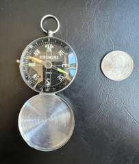 Vintage Dinsmore Instrument Co Safety Pin Compass Pocket Watch Style Japan