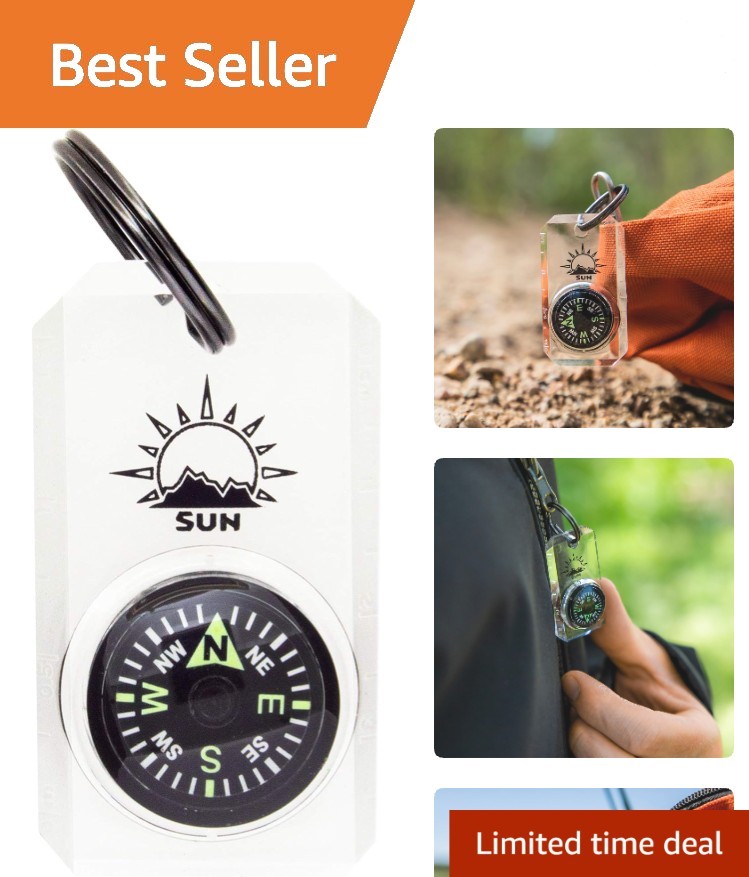 Easy-to-Read Liquid-Filled Compass | Durable Mini Compass for Outdoor Adventures