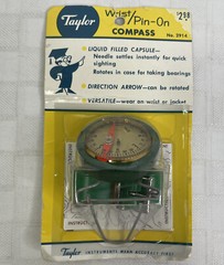 Taylor Compass Wrist/Pin-On New In Package Vintage Good For Prop