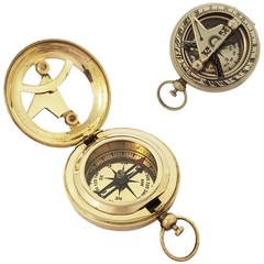 Push button Brass Pocket Compass