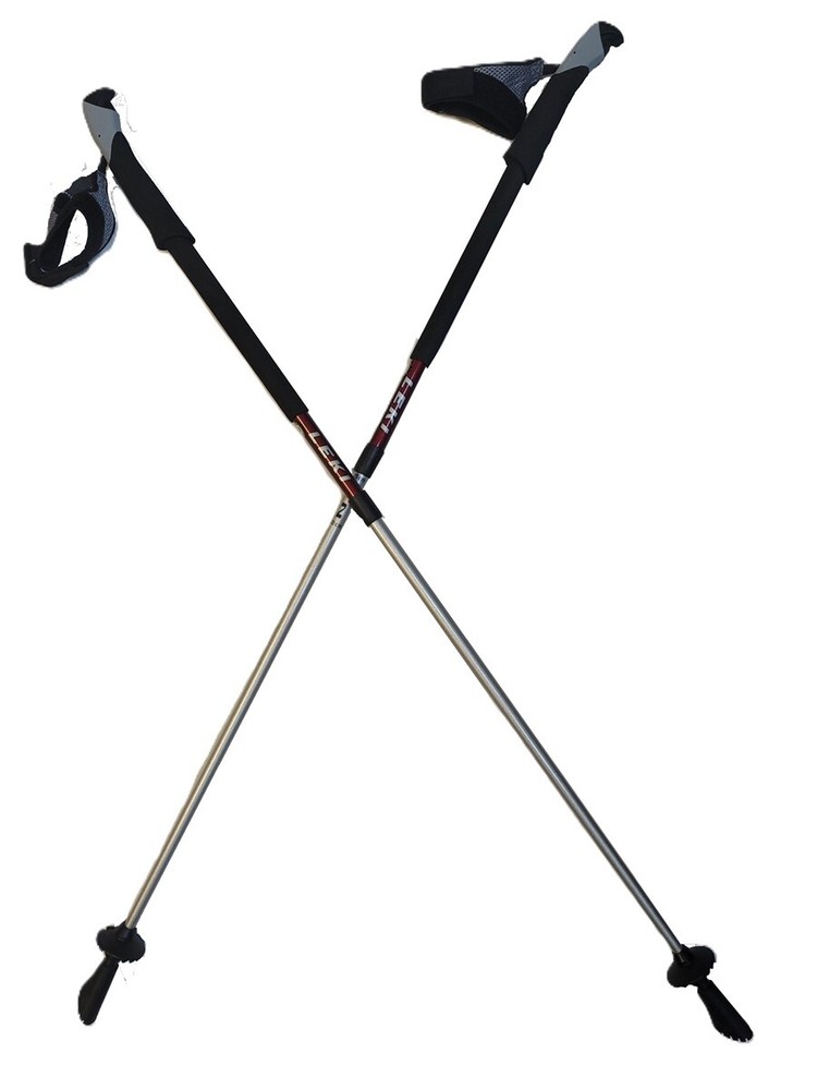 LEKI Nordic Walking Walker Unlimited Fully Adjustable Walking Pole 100130cm Red