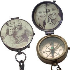 Custom Engraved Compass Gift for Men – Personalized Brass Pocket Compass Antique