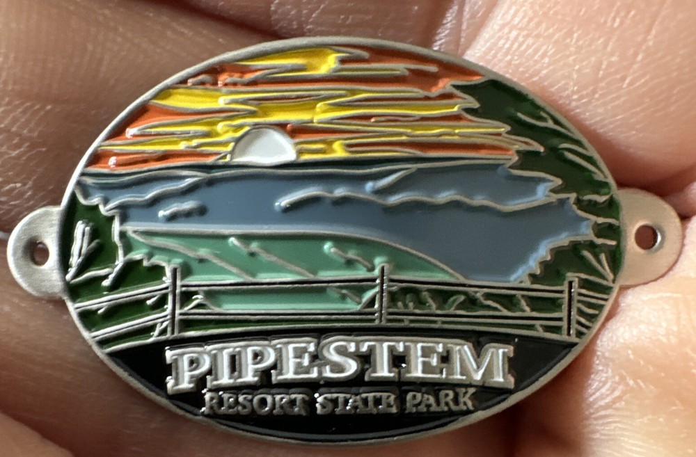 Sunset Pipestem State Park West Virginia Hiking Staff Stick Medallion NEW WV