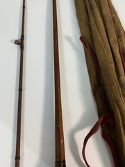 Vintage Heddons? Tonkin Cane? 2 pc. Bamboo Fly, Trout Fishing Rod w/ Pouch