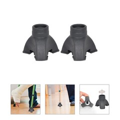 2Pcs Durable Black Plastic Crutch Tips Walking Pole Foot Covers Non-Slip