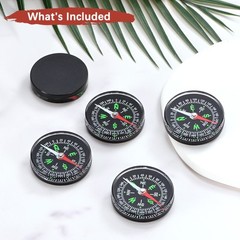 40mm Mini Compass [1PCS] – Pocket Oil Filled Small Compass Bulk – [Black]