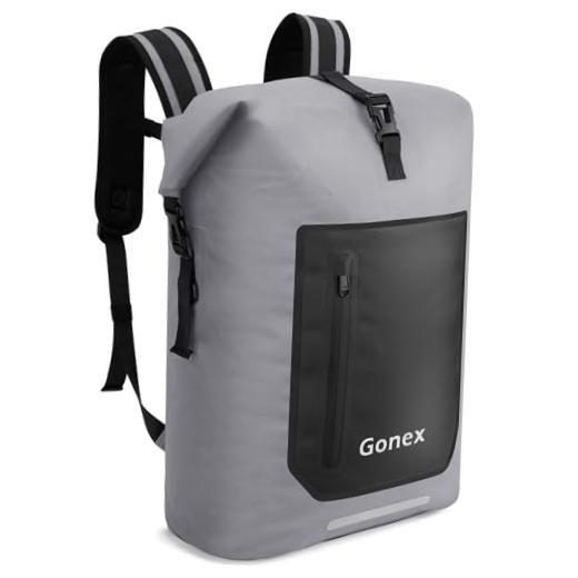 Waterproof Ultralight TPU Backpack Roll Top Dry Bag, Kayaking | Back 55L Grey