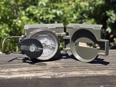 Aluminum Folding Compass Made in Japan Green 1:25000 meters