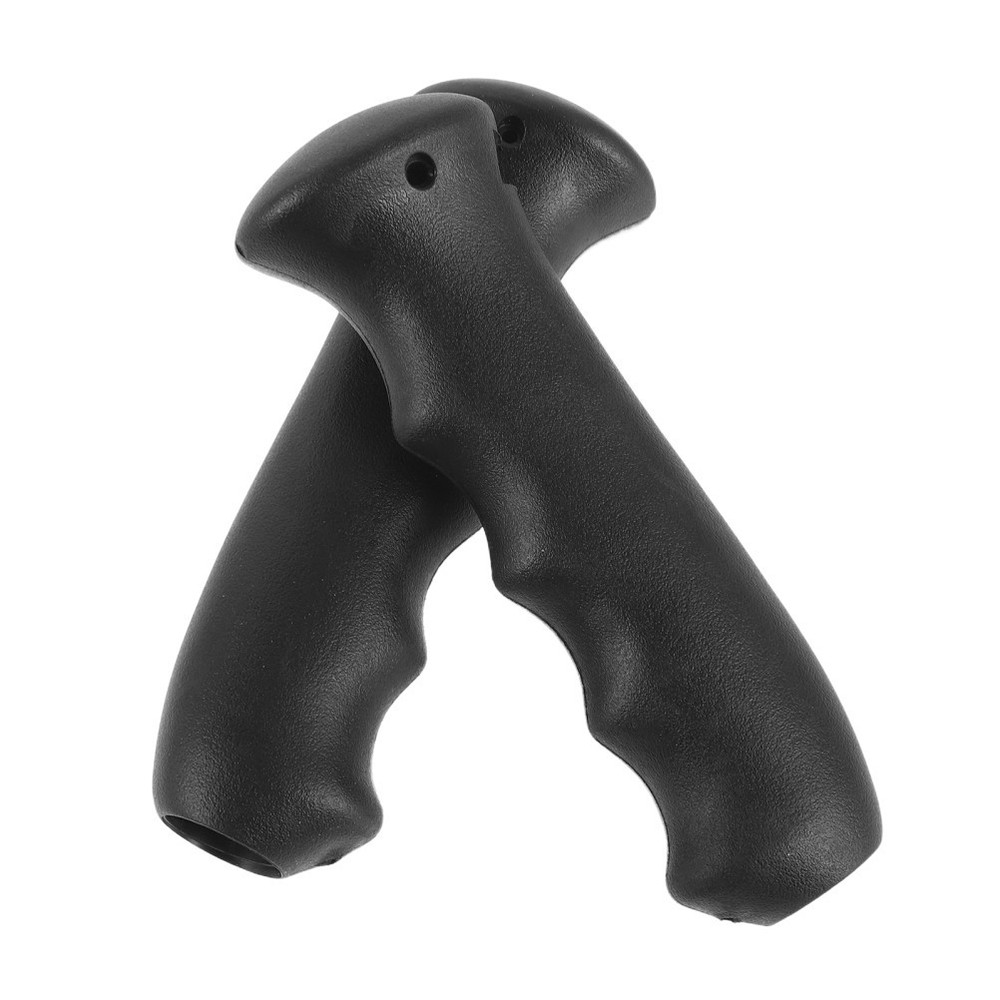 2Pcs Reusable Black Rubber Hiking Pole Grip Replacement Non Slip Outdoor Use