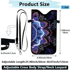Floral Phone Pouch Neoprene Cell Phone Sleeve Purple Nylon Waterproof Flower