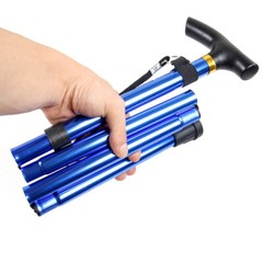 Aluminium Alloy Folding Cane Portable Hand Walking Stick Trekking Hiking W4N0