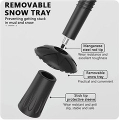 2X Trekking Poles Nordic Walking Sticks Adjustable Anti-shock Hiking Alpenstock