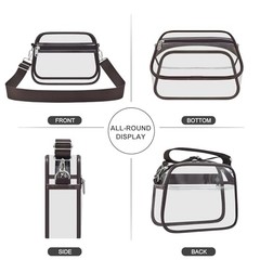 Clear Bag for Stadium Events Clear Sports Fan Handbags Purses Large Chocolate