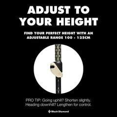 BLACK DIAMOND Trail Pro Shock Trekking Poles 105-140 cm (Shock Grip), Granite