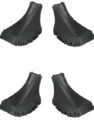 4 Pack of Durable Rubber Replacement Tips for Hiking and Nordic Walking Poles
