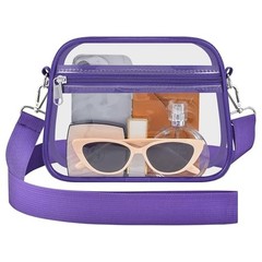 Clear Bag for Stadium Events – Stadium Approved Mini Clear Purse, Small Purple
