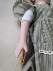 Porcelain Doll 15.5in NJSF Red Hair Character Face Costume Outfit