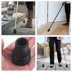 2pcs Walking Stick Foot Pads Crutch Tips Trekking Pole Tips Protectors