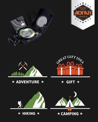 Precision Lensatic Compass for Hiking & Camping – Waterproof and Durable Design