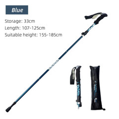 Outdoor Folding Trekking Camping Walking Stick Telescopic Portable Walking