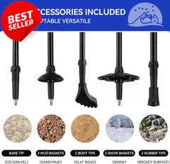 2 Pack Collapsible Trekking Poles Aluminum Adjustable Lightweight – US