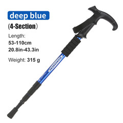 5-Section Portable Outdoor Fold Trekking Pole Walking Hiking Stick Telescopic Cl