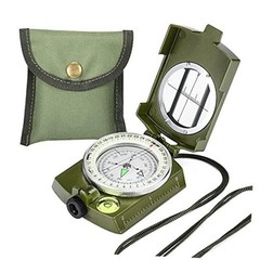 Military Lensatic Sighting Compass Survival with Carrying Bag, Compass for