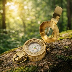 Brass WWII Military Compass, British Prismatic Pocket Compass- HIKING -CAMPING