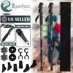 2X Hiking Trekking Poles Nordic Walking Sticks Adjustable Anti-shock Alpenstock