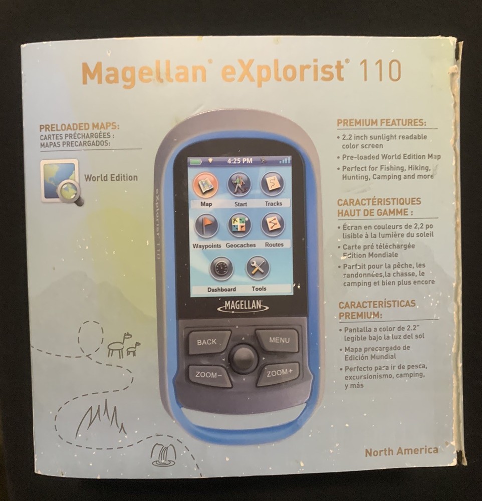 Magellan eXplorist 110 Handheld GPS Navigation World Edition Map Hiking G1