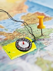 6 Pieces Orienteering Compass Hiking Navigation Backpacking Compass Map Reading