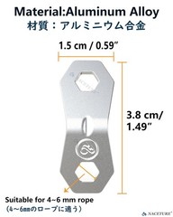10 Pack Silver Aluminum Double Hole Guyline Rope Tensioners Camping Set