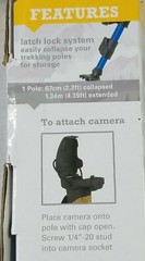 Hiking Walking Trekking Pole Wading Monopod Pole Outdoor Products Camera Mount