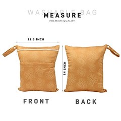 Wet Dry Bag Waterproof Reusable Wet Bag for Swimsuit, Travel, yellow leaf