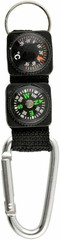 Black Carabiner Key Chain Compass Thermometer Metal Camping Outdoor Gadgets Hiki