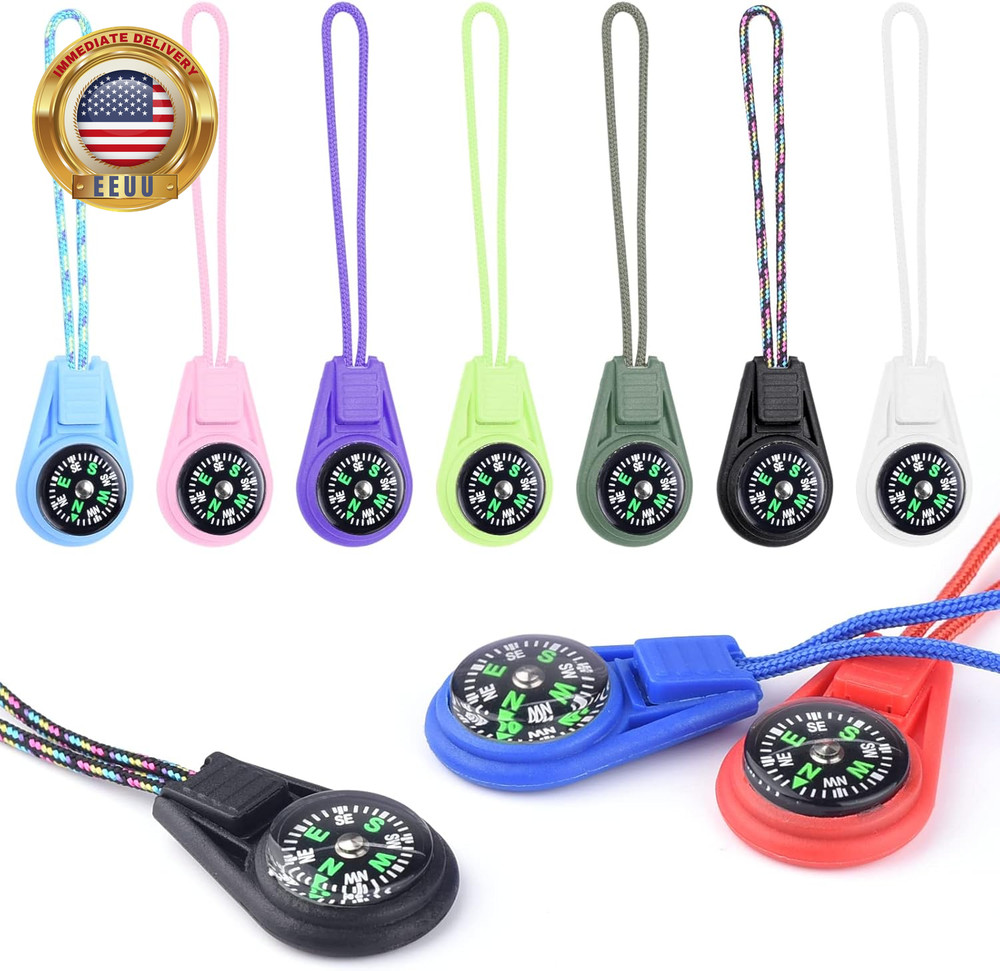 Mini Compass for Kids Compass Keychain，Button Compass Bulk Kit，Paracord Hiking S