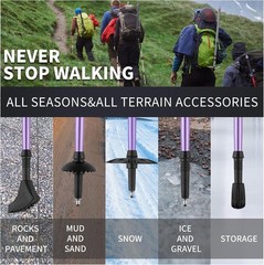 Lightweight Aluminum Adjustable Trekking Poles for Hiking, 1 Pair