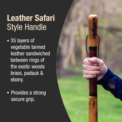 Walking Stick Hickory Traditional Safari Style Handle 55″ for Men & Women