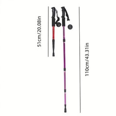 1pc Foldable Ultralight Trekking Pole Shock-Absorbing Hiking Stick – NEW