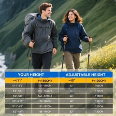 2 PCS Trekking Poles Hiking Collapsible Lightweight Aluminum Seniors Climbing