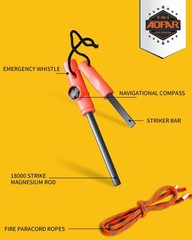 Military Compass And Fire Starter Af4580/381 Lensatic Sighting Survival Kitwater