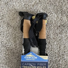 Cascade Mountain Tech Carbon Fiber Hiking Trekking Poles Cork Grip 2 Poles NEW